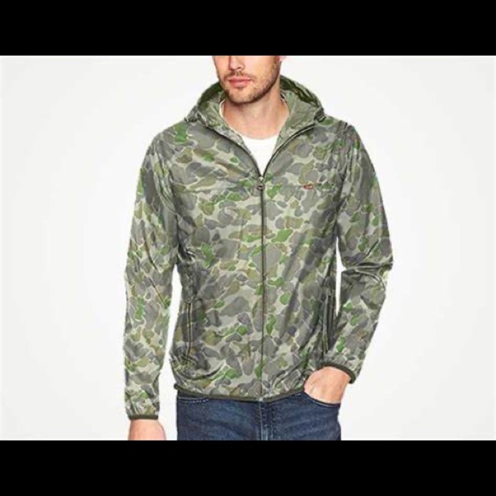 Levi’s Mens Camouflage Hooded Zip Rain Jacket/Windbreaker size Large